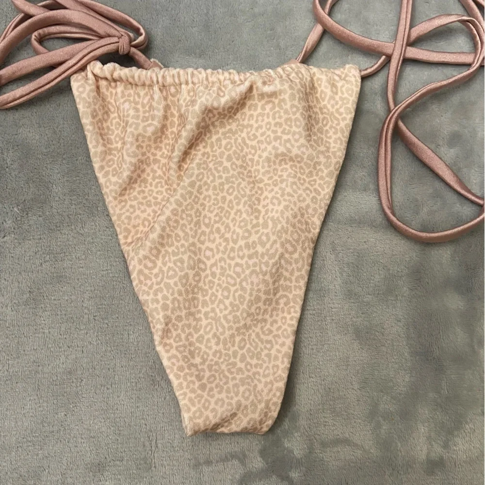 New! Frankie’s Bikinis Coco Cheetah Tia Terry String Bikini Bottom 10751